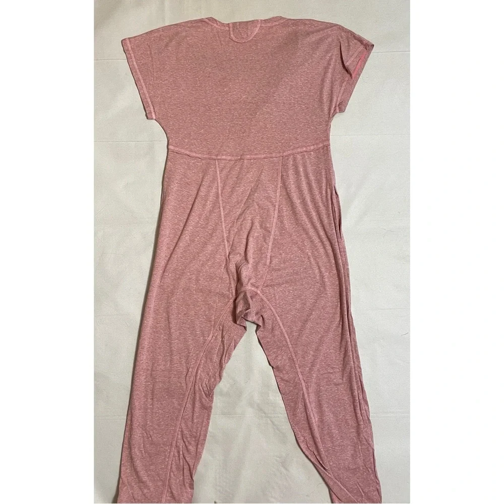 NWT New Free People Pillow Talk Henley Pink Romper Size S